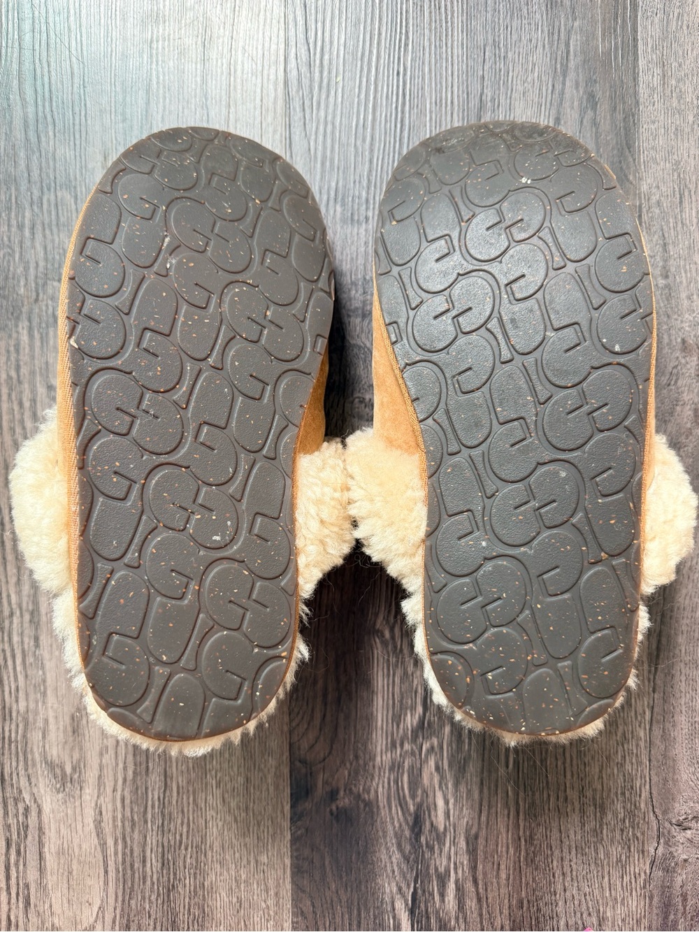 UGG Chestnut Tan Shearling-Lined Slip-On Slippers - Picture 6 of 7